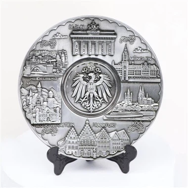 Placa de relleu metàl·lic de record del país turístic 3D
