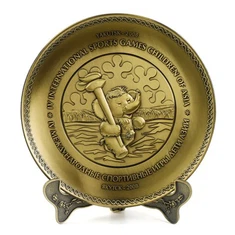 Placa de record metàl·lica amb logotip de metall antic en relleu